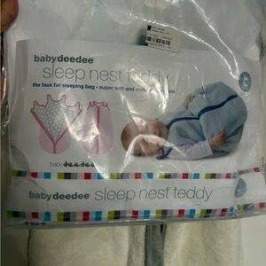 baby deedee Sleep Nest Teddy Kids Pajamas Sleep Sack - White and gray